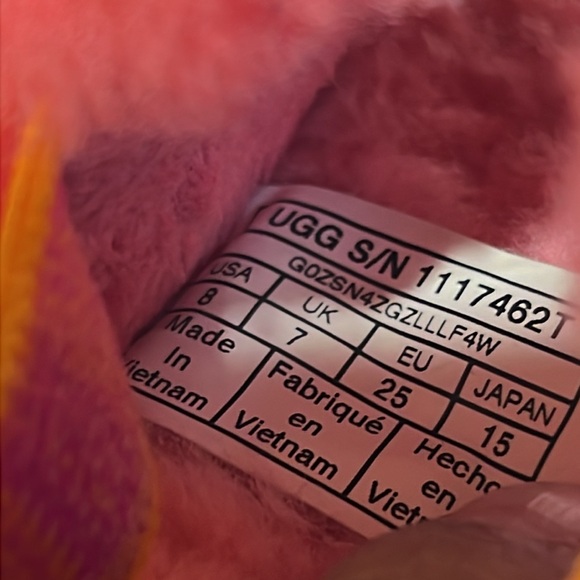 UGG Kids Fluff Yeah Slide Girls Shoes Strawberry Sorbet Multi - Picture 10 of 10